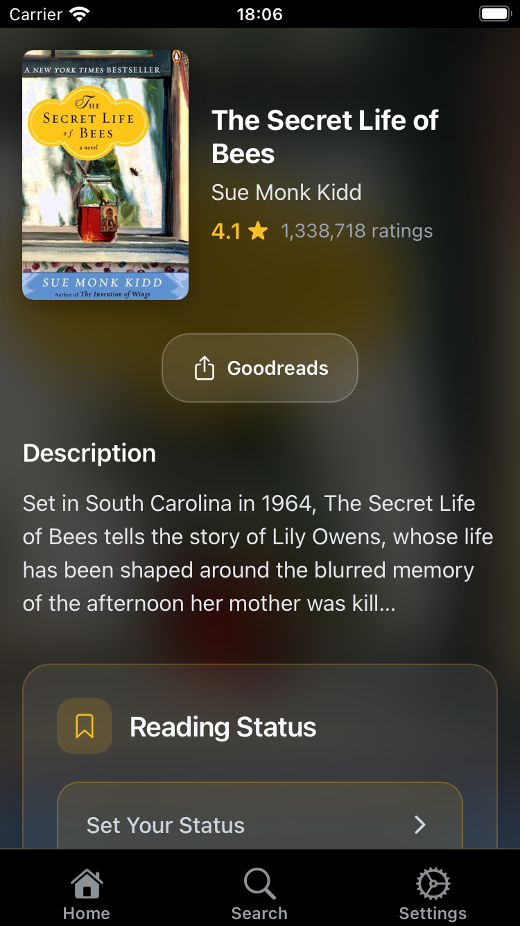 BookHive iOS — book details screen